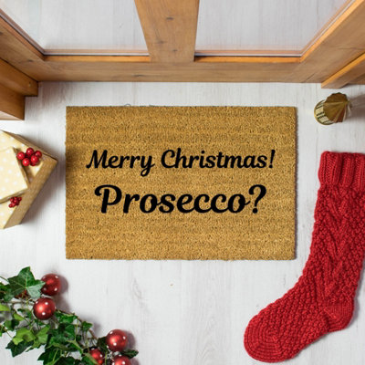 Artsy Doormats Merry Christmas Prosecco Doormat from B&Q