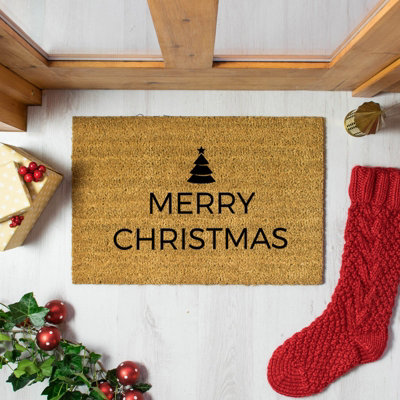 Artsy Doormats Traditional Merry Christmas Greeeting Doormat from B&Q