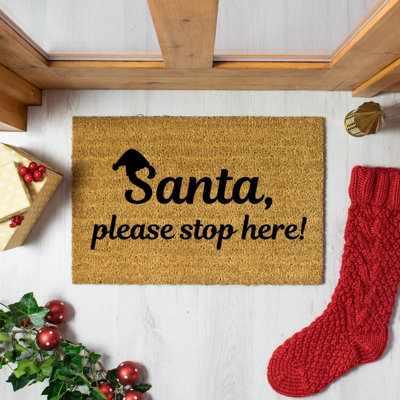 Artsy Doormats Santa Please Stop Here Doormat from B&Q