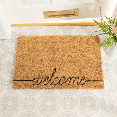 Artsy Doormats Curly Welcome DoormatRegular 60X40Cm from B&Q