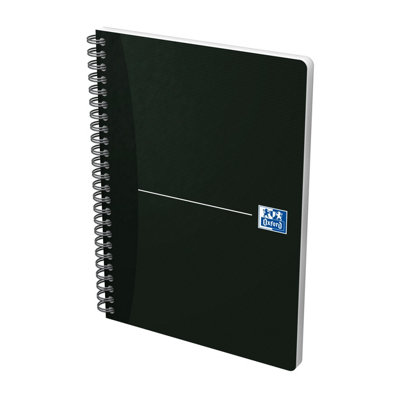 Oxford Office Notebook Wirebound Polypropylene Ruled 180Pp 90Gsm A5 Smart Black Ref N002988 Pack Of 5 from B&Q