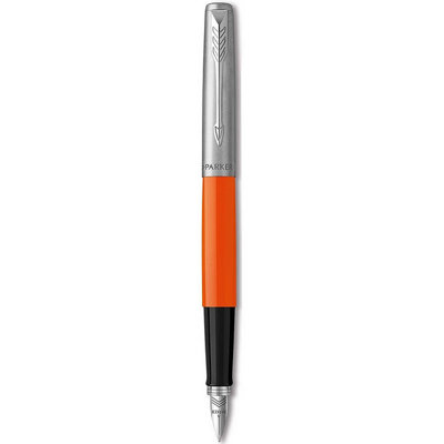 Accessotech Parker Orange Fountain Pen Fine Nib Satin Chrome Trim Luxury Writing Instrument from B&Q