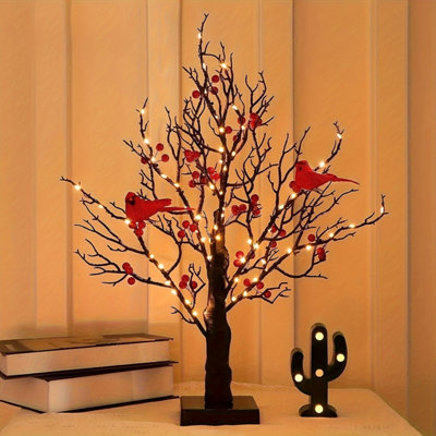 Birch  Tree With Lights And Birds Battery Operated Warm Led 60 Led Pre Lit Christmas Tree from B&Q