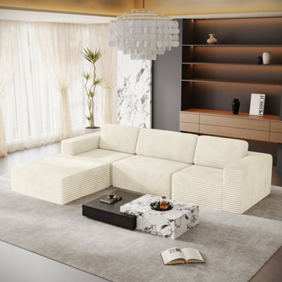 303CM L Shape Corduroy Modular Sofa