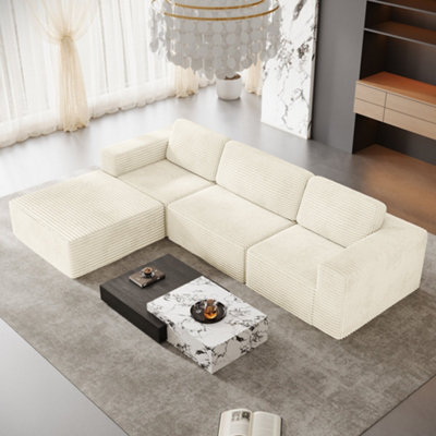 303CM L Shape Corduroy Modular Sofa