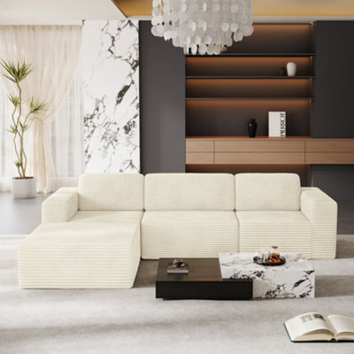 303CM L Shape Corduroy Modular Sofa