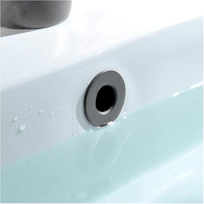 Nes Home Basin Overflow Ring Replacement Overflow Sink Hole Cover Matt Grey from B&Q