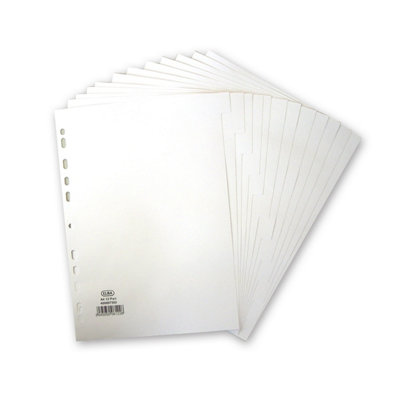 Elba A4 12 Part 160Gsm DividerWhite from B&Q