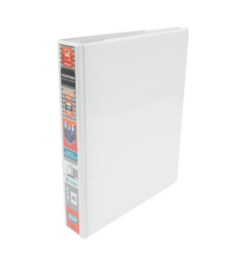 Elba A5 2 D-Ring Binder25mm Capacity40mm SpinePresentation Folder With Customisable CoverPortraitWhite (Pack Of 6) from B&Q