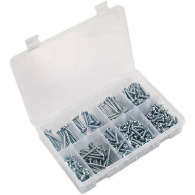 305 PACK Self Tapping Screw Assortment Zinc Pan Head Pozi Various