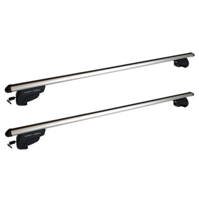 Green Valley Complete Pair Of Aerodynamic Universal Fit Roof Rack BarsFor Vehicles With Open Raised Roof Rails 130Cm from B&Q