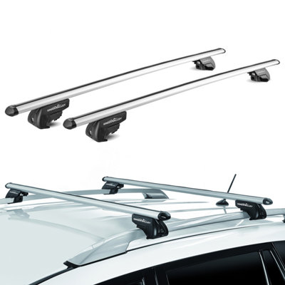 Green Valley Complete Universal Aerodynamic Aluminium Roof Rack Cross Bars For Vehicles With Open Roof Rails 115Cm from B&Q