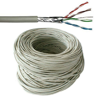 305m (1000 ft) - CAT5e FTP Shielded Cable Reel Drum Pure Copper Ethernet Network LAN RJ45