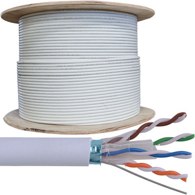 305m (1000 ft) - CAT6 FTP STP Shielded Cable Reel Drum Pure Copper Ethernet  Network LAN RJ45