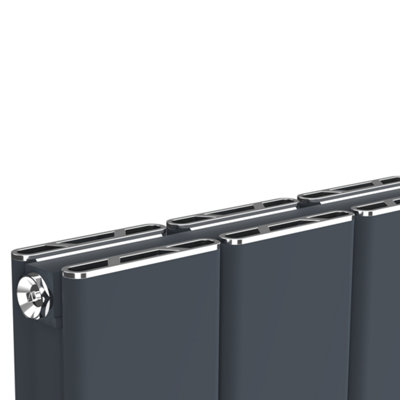 305mm x 1800mm Double Aluminium Panel Radiator in Anthracite Grey ...
