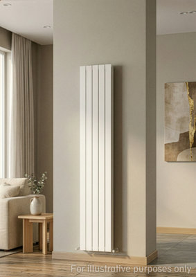 305mm x 1800mm Double Aluminium Panel Radiator in White - Model Lena ...