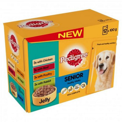 Pedigree Pouch Jelly Senior 48 X 100G from B&Q