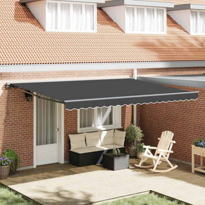 B&Q -  Retractable Awning Manual Anthracite 450X300 Cm Fabric
