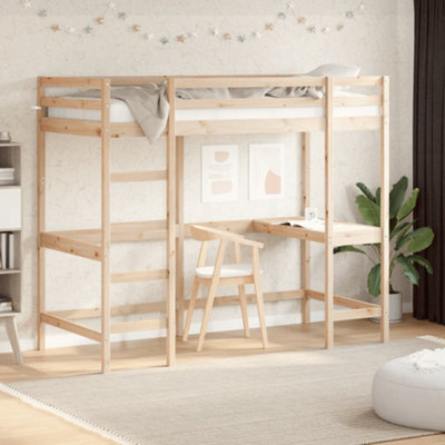 Berkfield Loft Bed Without Mattress 90X200 Cm Solid Wood Pine from B&Q