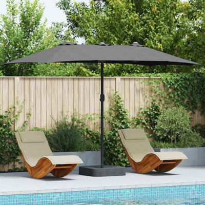 B&Q -  Garden Parasol Anthracite 385 X 209 X 244 Cm Fabric
