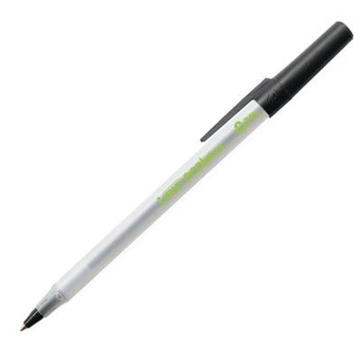 Bic Round Stic Ecolutions Ballpoint PensBox Of 60BlackMedium Writing Point (1.0 mm) Large Office Size from B&Q