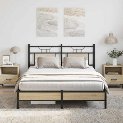 Berkfield Bed Frame Without Mattress Sonoma Oak 137X190 Cm Engineered Wood from B&Q