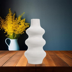 30cm Abstract Matte Vase White Flower Vase For Minimalist Modern
