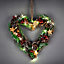 30cm B/O LED Twig Hanging Heart Red/Brown
