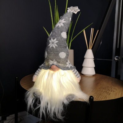 30cm Battery Operated Light up Christmas Standing Gonk Decoration in Grey Price Comparisons | Compare The Build