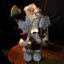 30cm Battery Operated Red Standing Light up Santa Claus with Brown Woven Sack