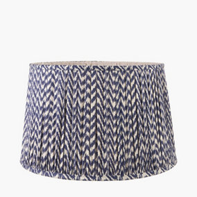 30cm Blue Chevron Tapered Pleat Table Lampshade