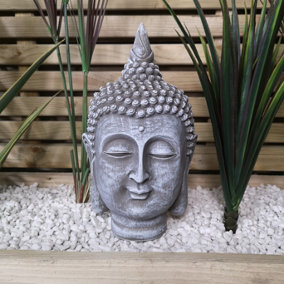 30cm Buddha Head Garden Patio Sculpture Decoration