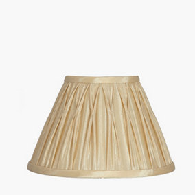 30cm Champagne Silk Pinch Pleat Gold Table Lampshade
