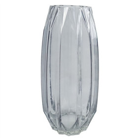 30cm Clear Contemporary Glass Vase