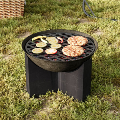 30cm D Round Cast Iron Fire Grate BBQ High Heat Charcoal Plate