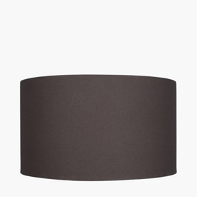 30cm Dark Grey Handloom Cylinder Table Lampshade