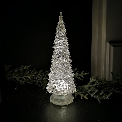 30cm Dual Power LED Water Spinner Christmas Tree With Warm White LEDs