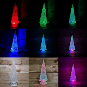 30cm Dual Power Water Spinner Christmas Tree with Timer & Colour Changing LED's