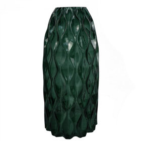 30cm Green Waves Glass Vase Large