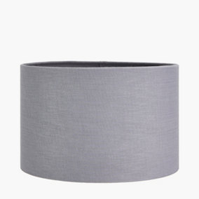 30cm Grey Self Lined Linen Drum Table Lampshade Modern Cylinder Lamp Shade Only
