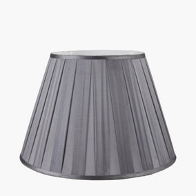 30cm Grey Silk Box Pleat Empire Table Lampshade