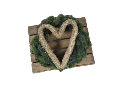 30cm Heart Straw Wreath Make Your Own Christmas Door Wreath Floral Craft Heart