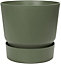 30cm Living Round Decor Recycled Material Indoor Garden Balcony Window Container Holder Plant Flower Organizer Pot, Green