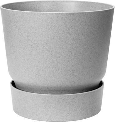 30cm Living Round Recycled Material Indoor Garden Balcony Window Container Holder Plant Flower Organizer Pot, Concrete / Grey