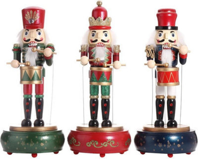 30cm Musical Animated Wooden Nutcrackers Soldiers Christmas Ornament Any One