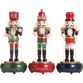 30cm Musical Animated Wooden Nutcrackers Soldiers Christmas Ornament Any One