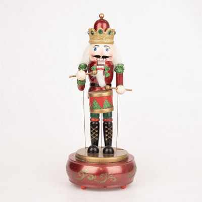 30cm Musical Box Wooden Nutcrackers Soldiers Figures Animated Clockwork Puppet Figurines Christmas Decoration Ornament Price Comparisons | Compare The Build