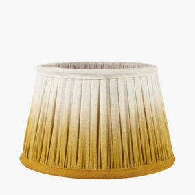 30cm Mustard Yellow Ombre Pleated Tapered Lamp Shade For Table Lamps