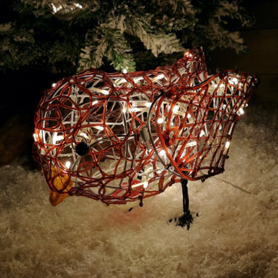 30cm Premier Soft Acrylic Outdoor Lit Christmas Robin with 60 Warm ...