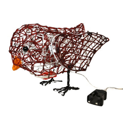 30cm Premier Soft Acrylic Outdoor Lit Christmas Robin with 60 Warm ...